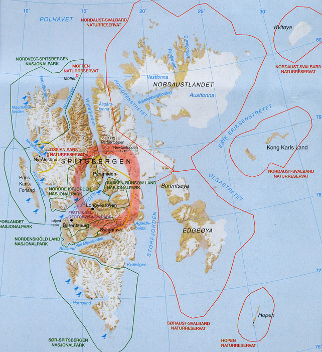 Где находится шпицберген на карте